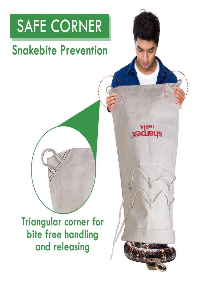 Sharpex Heavy Duty Snake & Reptile Bag with Drawstring and Handle | 80 x 44 cm Large Snake Catching Bag with Sewn Bottom Corners for Safe Transport and Rescue Operations - Image 4